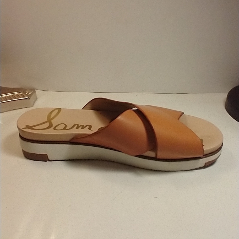 Sam Edelman Audrea Cross Strap Leather Slide Sandals Women's sz 8M. - Picture 7 of 12
